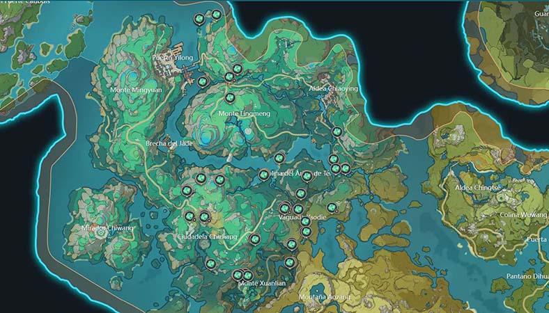 Ubicación de todos los Jades Cristalinos en el Mapa Interactivo de Teyvat